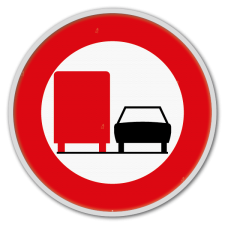 Panneau G2000 - C39 - Dépassement interdit pour les véhicules affectés au transport de choses, dont la masse maximale autorisée dépasse 3.500 kg