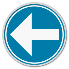 Panneau G2000 - D1b - Obligation de suivre à gauche