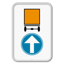 Panneau G2000 - D4 tout droit - Obligation pour les véhicules transportant des marchandises dangereuses de suivre la direction indiquée par la flèche