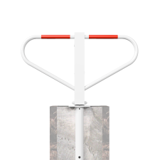 Antiparkeerbeugel - verzinkt of wit - neerklapbaar -  grondstuk - cilinderslot