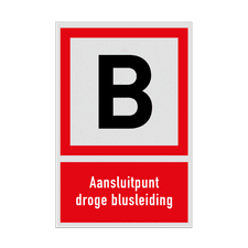 Brand bord Aansluitpunt droge blusleiding met tekst