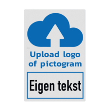 Bord met eigen pictogram of logo en tekst