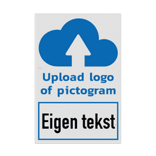 Bord met eigen pictogram of logo en tekst