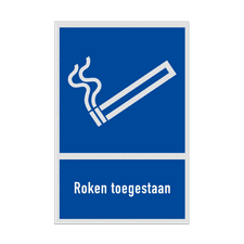 Bord Roken toegestaan