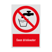 Verbodsbord met pictogram en tekst Geen drinkwater