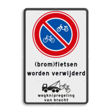 Verkeersbord E3 (brom)fietsen worden verwijderd + wegknipregeling