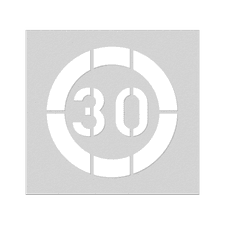 Wegmarkering spuitmal PVC (5mm) - Sjabloon zone 30