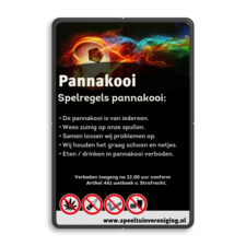 Spelregelbord Pannakooi + full colour opdruk