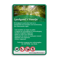 Toegangsbord Landgoed + full colour opdruk