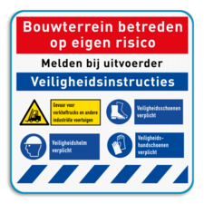 Werfbord met veiligheidsinstructies