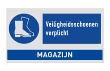Veiligheidsbord voor magazijn met 1 pictogram + banner