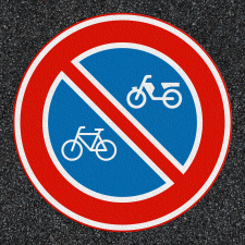 Thermoplast wegmarkering - geen (brom)fietsen plaatsen (RVV E03)
