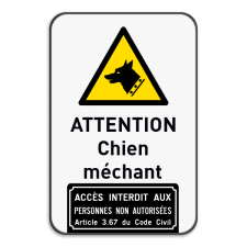 Panneau d'avertissement - Chien