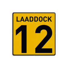 Laaddock nummerbord geel/zwart - reflecterend