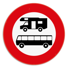 Verbodsbord - Kampeerwagens en bussen verboden