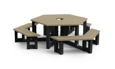 Picknicktafel rond - type Siena - Bicolor