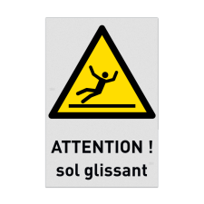 Autocollant ou panneau - W011 - Sol glissant