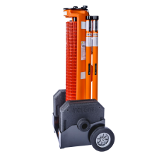 Système de barrière mobile RapidRoll - Barrière grillagée orange 15 mètres avec poteaux