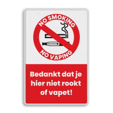 Informatiebord Niet roken/Niet vapen
