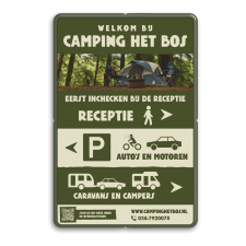 Informatiebord camping DOR rechthoek 2:3 reflecterend + eigen ontwerp/opdruk