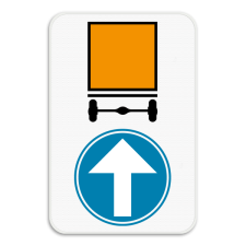 Verkeersbord SB250 D4 rechtdoor - Verplicht rechtdoor voor voertuigen die gevaarlijke goederen vervoeren