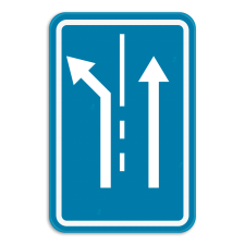 Panneau SB250 F13 - Signal annonçant des flèches sur la chaussée et prescrivant le choix d’une bande de circulation