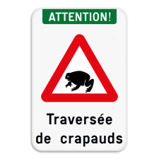 Panneau routier - Attention aux crapauds qui traversent