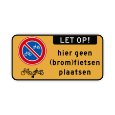 Verkeersbord RVV E03 + geen (brom)fietsen plaatsen - reflecterend bromfietsen, plaatsen, e03, fietsen, geen, verboden