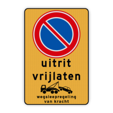 Product Parkeerverbod met eigen tekst en wegsleepregeling Parkeerverbod RVV E01 + eigen tekst + wegsleepregeling parkeerbord, verboden te parkeren, eigen terrein, parkeerverbod, wegsleepregeling, eigen tekst invoeren, E1, fluor