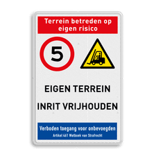Veiligheidsbord met dubbel omgezette rand