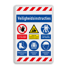Veiligheidsbord met dubbel omgezette rand
