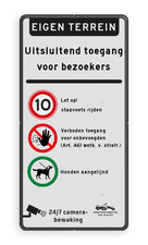Aluminium informatiebord met een dubbel omgezette rand