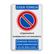 Aluminium informatiebord met dubbel omgezette rand
