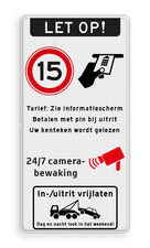 Aluminium informatiebord met een dubbel omgezette rand