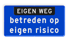 Aluminium informatiebord met een dubbel omgezette rand