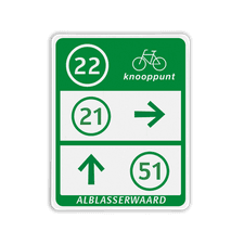 Fietsroutebord aluminium met dubbel omgezette rand