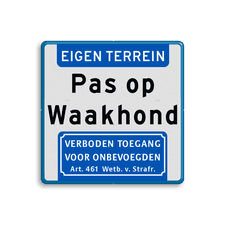Aluminium informatiebord met een dubbel omgezette rand