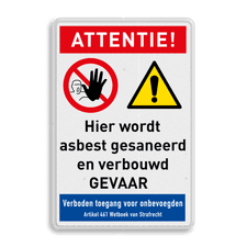 Veiligheidsbord met dubbel omgezette rand