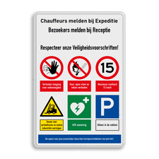 Veiligheidsbord met dubbel omgezette rand