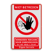 Aluminium informatiebord met dubbel omgezette rand