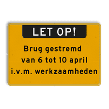 Aluminium informatiebord met een dubbel omgezette rand