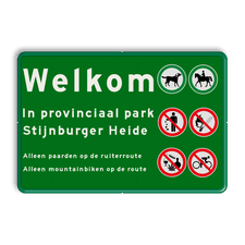 Aluminium informatiebord met een dubbel omgezette rand