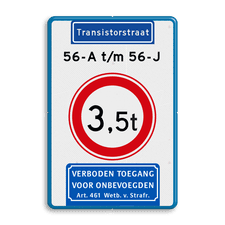 Aluminium informatiebord met dubbel omgezette rand