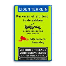 Aluminium informatiebord met een dubbel omgezette rand
