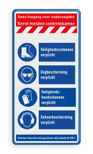 Veiligheidsbord met dubbel omgezette rand