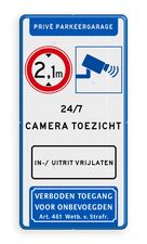 Aluminium informatiebord met een dubbel omgezette rand