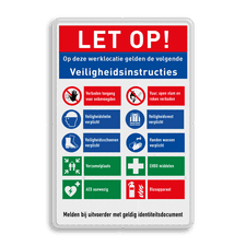 Veiligheidsbord met dubbel omgezette rand