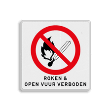 Aluminium informatiebord met een dubbel omgezette rand