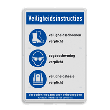 Veiligheidsbord met dubbel omgezette rand