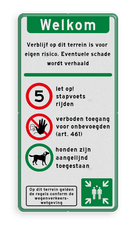 Aluminium informatiebord met een dubbel omgezette rand